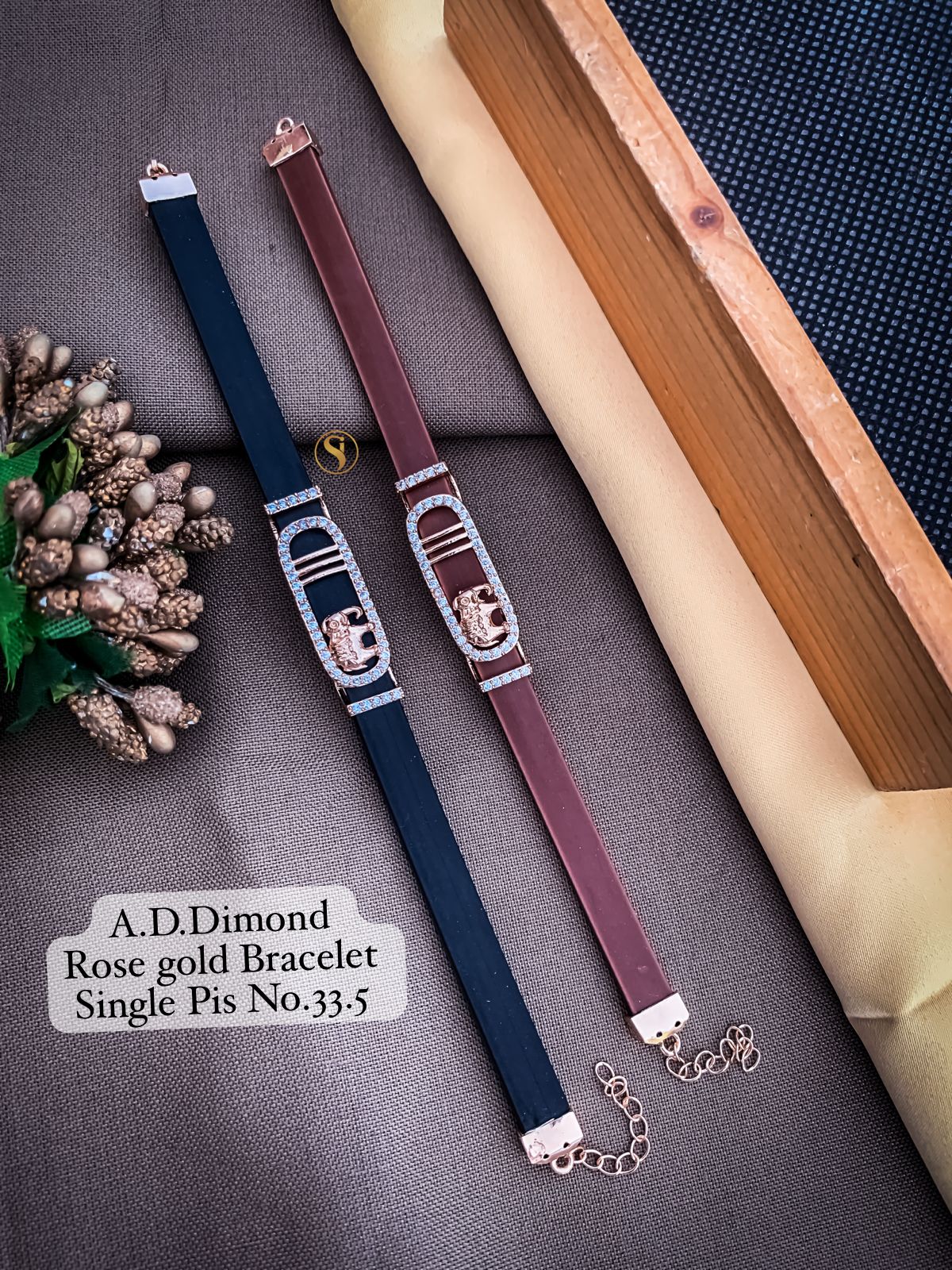 Designer AD Diamond Rose Gold Bracelet Wholesale Shop In Surat
